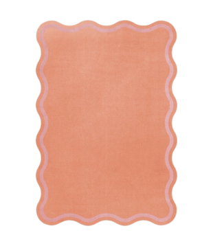 Layered Scallop Rug, Watermelon Pink