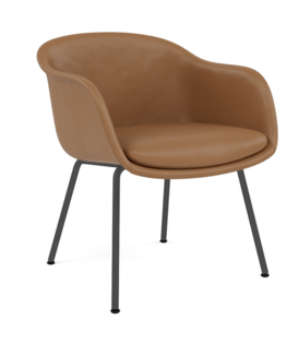 Muuto - Fiber Conference armchair tube base, cognac leather
