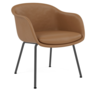 Muuto - Fiber Conference armstoel tube poten, cognac leer