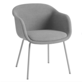 Muuto Fiber Conference Armchair remix 133 grey, tube base