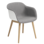 Muuto  Fiber Armchair white, front remix 133, wood base