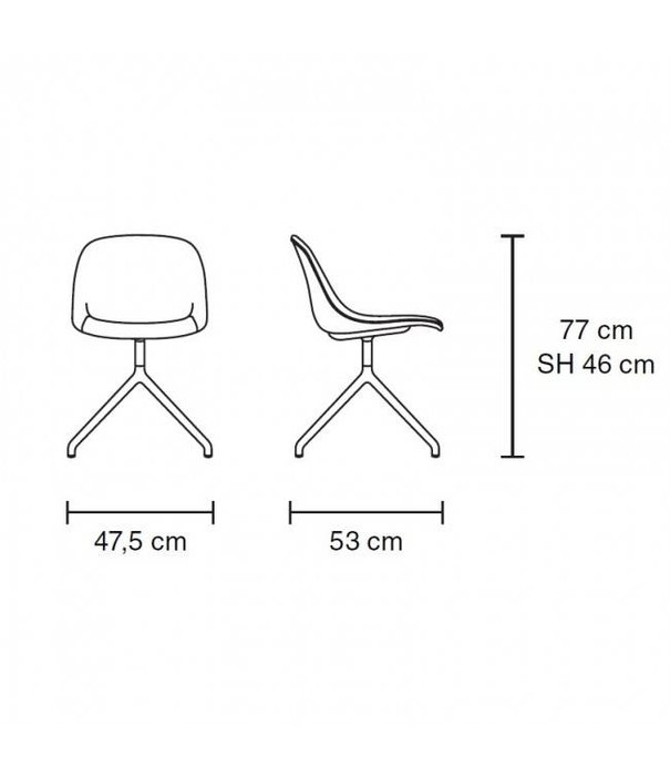 Muuto  Muuto - Fiber side chair Twill Weave 620, swivel w. return