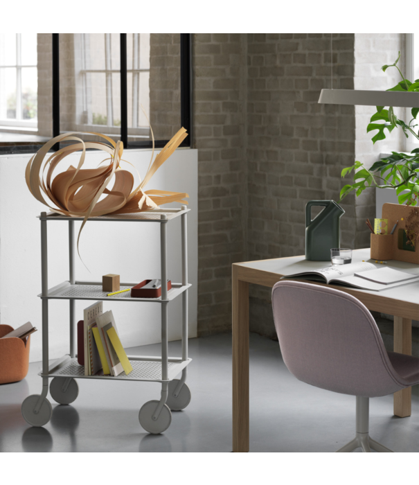 Muuto  Muuto Fiber Side Stoel Twill Weave 780, swivel met return