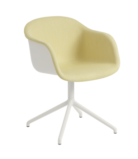 Muuto - Fiber armchair White/Balder 432, swivel w. return