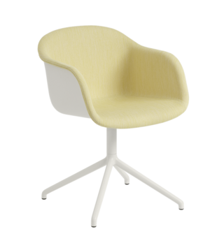 Muuto - Fiber armchair White/Balder 432, swivel w. return