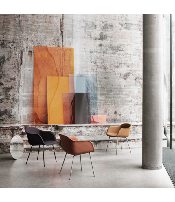 Muuto  Muuto Fiber Armchair remix 433, grey tube base