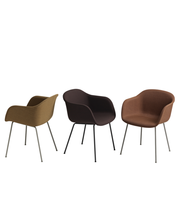 Muuto  Muuto - Fiber armchair remix 433 ochre, grey tube base