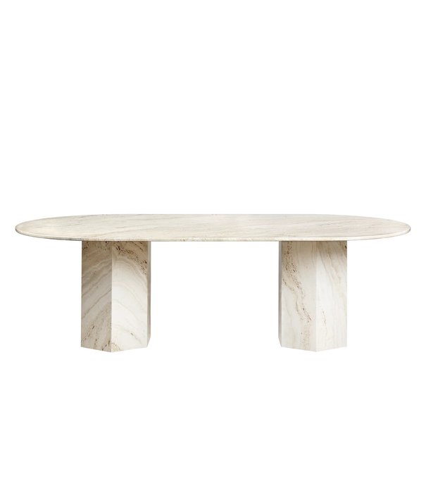 Gubi  Gubi - Epic dining table elliptical travertine 240 x 120