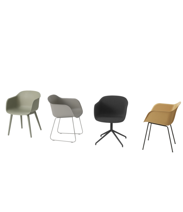 Muuto  Muuto - Fiber armchair remix 433 ochre, grey tube base