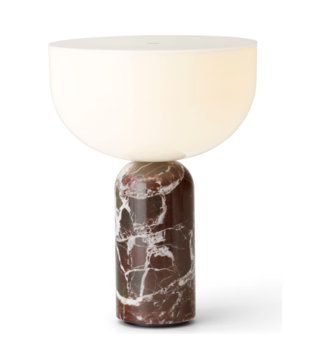 New Works -Kizu portable table lamp, rosso levanto marble