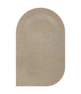 Layered - Circular rug oatmeal Sand