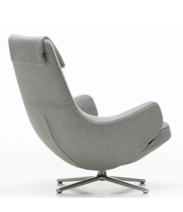 Vitra  Vitra Repos Lounge Chair polished aluminium, premium F leather