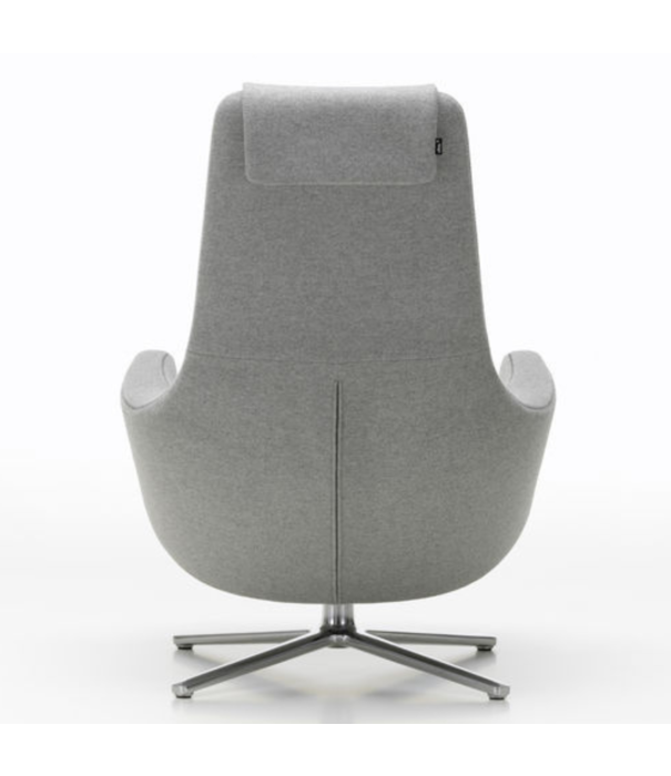 Vitra  Repos Lounge  Stoel gepolijst aluminium, Premium F leer