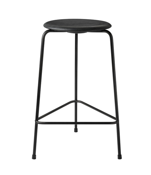 Fritz Hansen Fritz Hansen High Dot Counter Barkruk leer, 3 poten chrome H65
