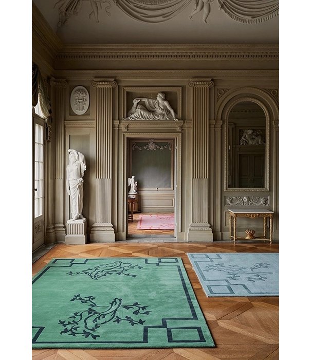 Layered  Layered - Chinoiserie wool rug, green