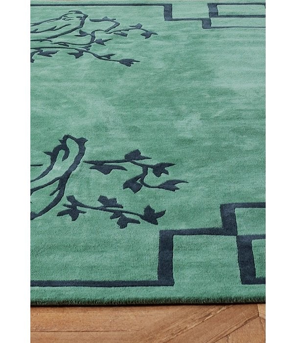 Layered  Layered - Chinoiserie wool rug, green