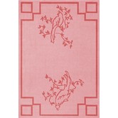 Layered - Chinoiserie wool rug, pink