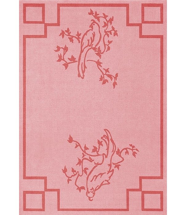 Layered  Layered - Chinoiserie wool rug, pink