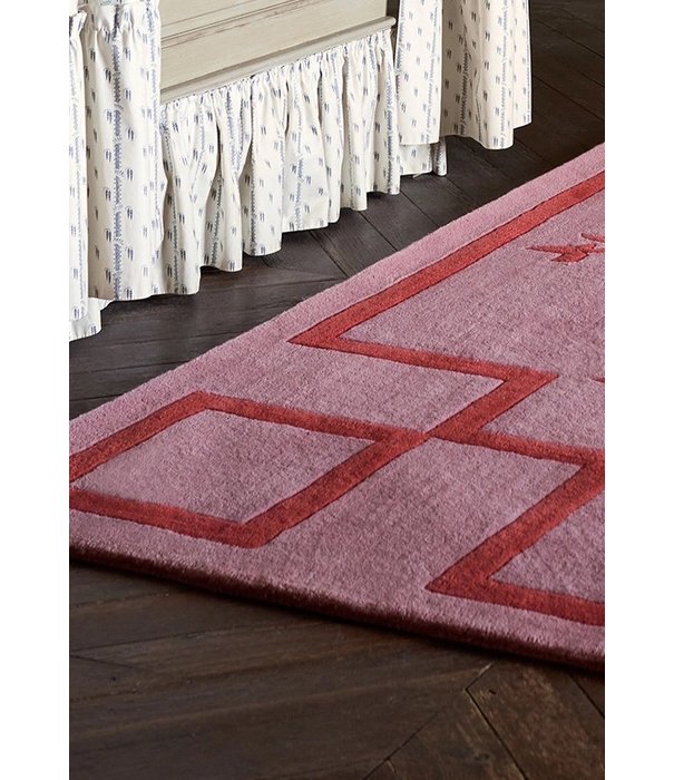 Layered  Layered - Chinoiserie wool rug, pink