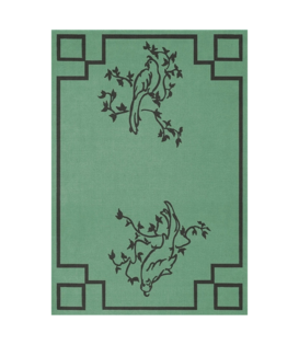 Layered - Chinoiserie rug parrot green