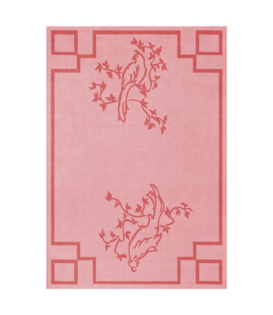 Layered - Chinoiserie rug scarlet pink