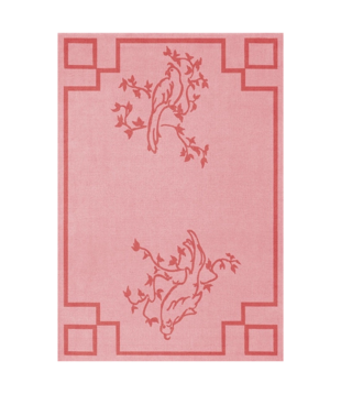 Layered - Chinoiserie rug scarlet pink