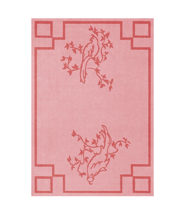 Layered  Layered - Chinoiserie wool rug, pink