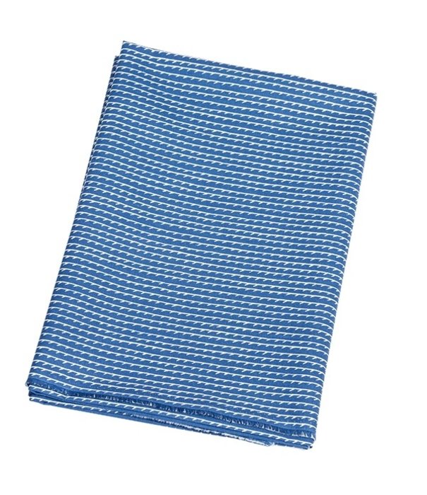 Artek  Artek - Rivi canvas katoenen stof / 150 x 300 cm, blue - white