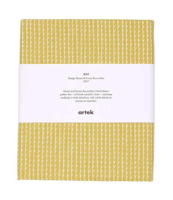 Artek  Artek - Rivi canvas cotton fabric / 150 x 300 cm, mustard - white