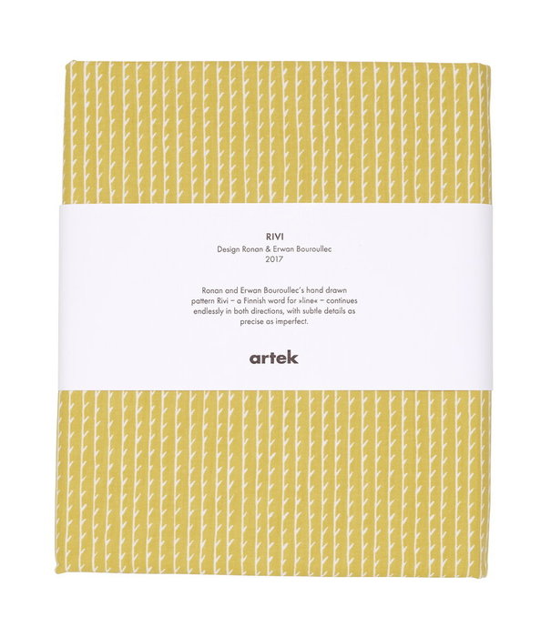 Artek  Artek - Rivi canvas katoenen stof / 150 x 300 cm, mustard - white