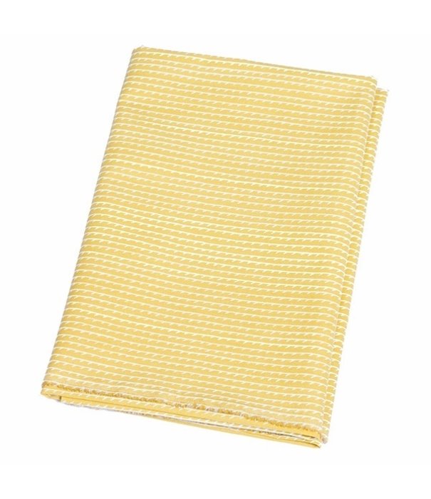 Artek  Artek - Rivi canvas cotton fabric / 150 x 300 cm, mustard - white