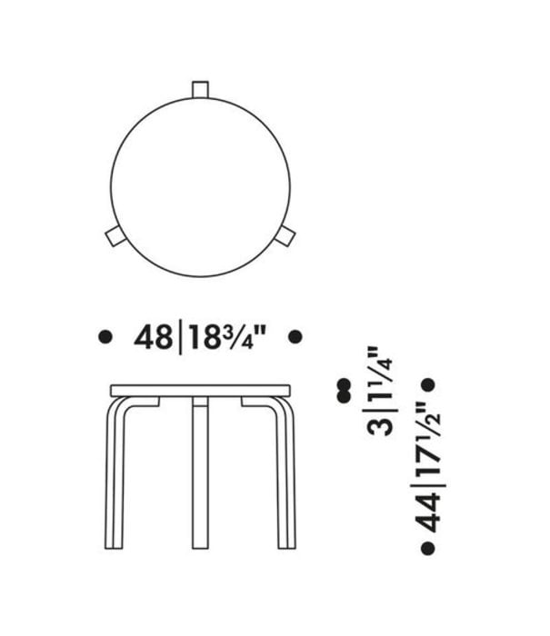 Artek  Aalto 90D Salontafel berken