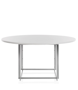 Fritz Hansen - PK54 Dining Table aluminium, wit  Ø130