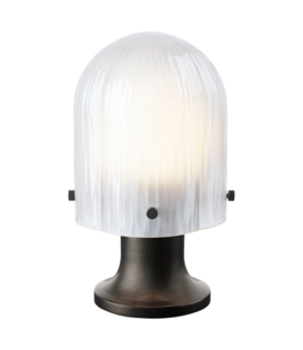 Seine Portable Lamp, antiek messing -wit glas