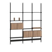 Pira G2 Floor - Ceiling combination, black profiles