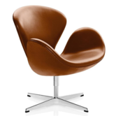 Fritz Hansen Swan Chair, Grace leather
