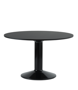 Midst Dining Table black linoleum, black base 120cm