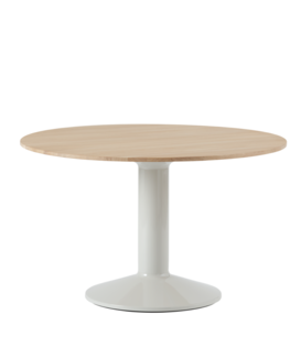 Midst Eettafel eiken, grijs voet 120cm