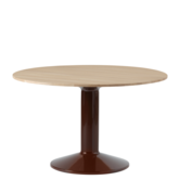 Muuto Midst Eettafel geolied eiken, rood voet Ø120