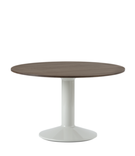 Midst Eettafel donker eiken, grijs voet 120cm