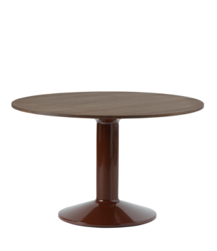 Midst Eettafel donker eiken, donker rood voet 120cm