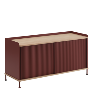Enfold Low Dressoir eiken - diep rood