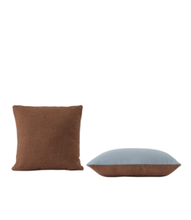 Mingle cushion copper brown, light blue 45 x 45