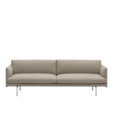 Muuto - Outline 3-seater Sofa Ecriture, base aluminium