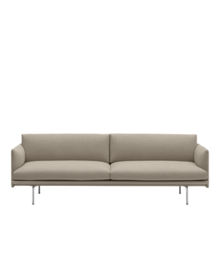 Muuto - Outline 3-seater Sofa Ecriture 240, base aluminium