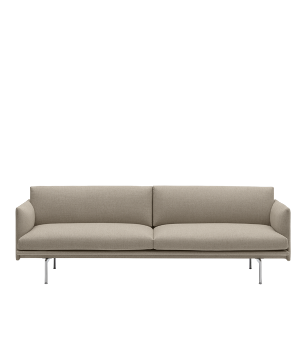 Muuto  Muuto - Outline 3-zits Bank Ecriture, voet aluminium