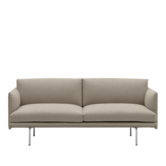 Outline 2 seater sofa, base aluminium