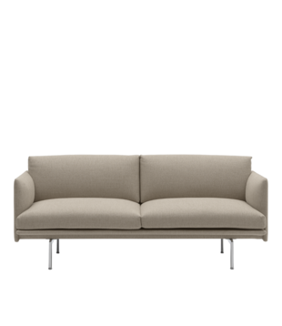 Muuto - Outline 2-seater Sofa Ecriture 240, base aluminium