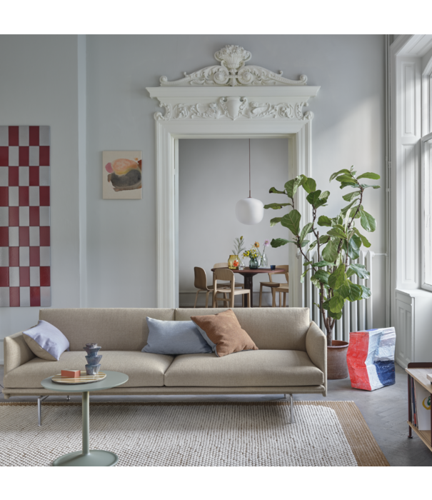 Muuto Outline 2 seater sofa, base aluminium