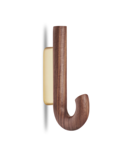 Hook Wandhaak walnoot 19cm